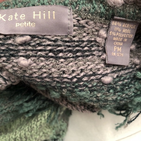 Kate Hill petite green ombré fringe sweater - Picture 4 of 7
